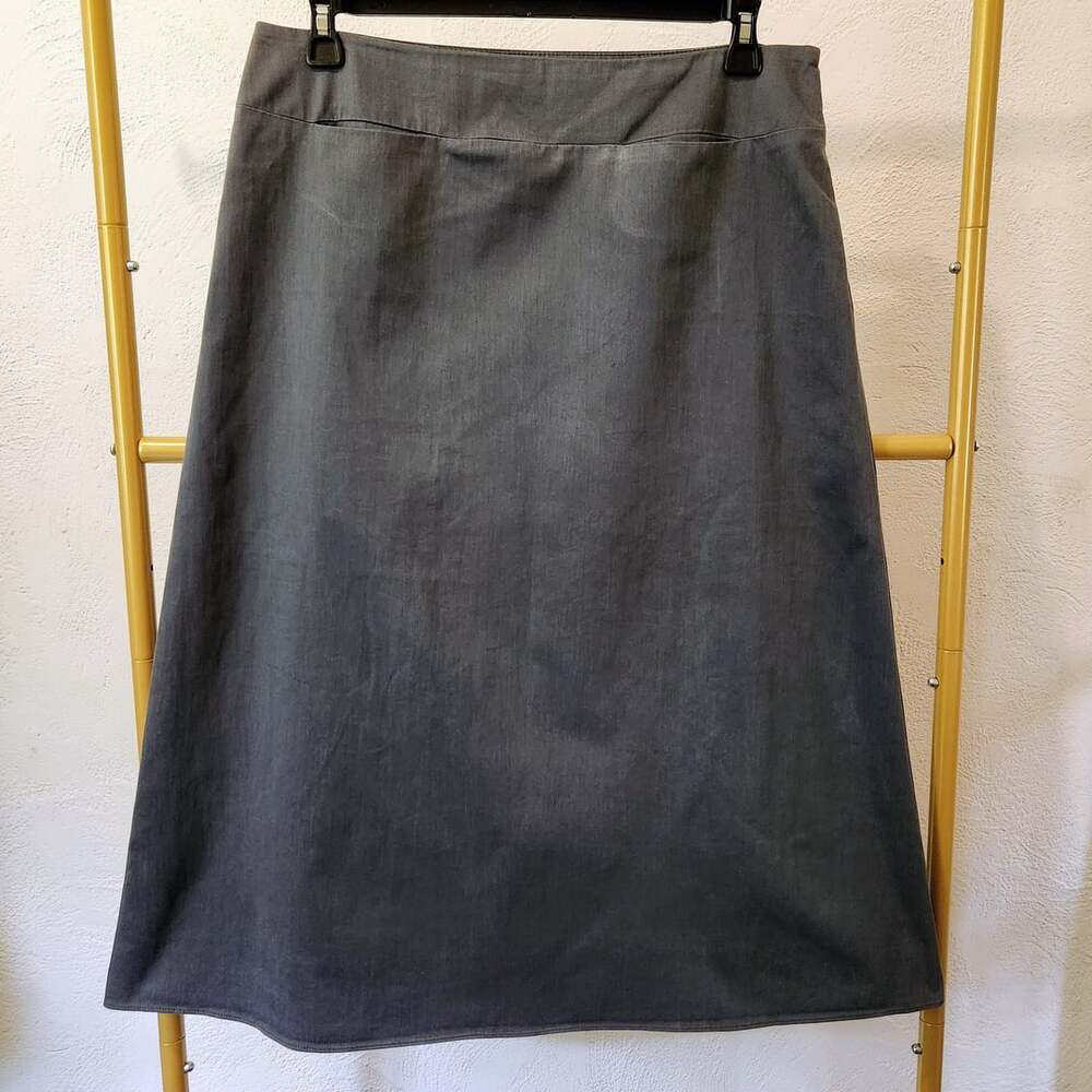 Banana Republic Gray Cotton Nylon A-Line Midi Skirt Size 14 Made in Italy